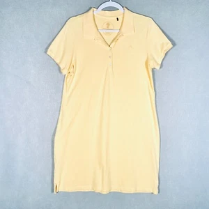 Tommy Bahama Dress Womens L Yellow Cotton Blend Short Sleeve Mini Tennis - Picture 1 of 11