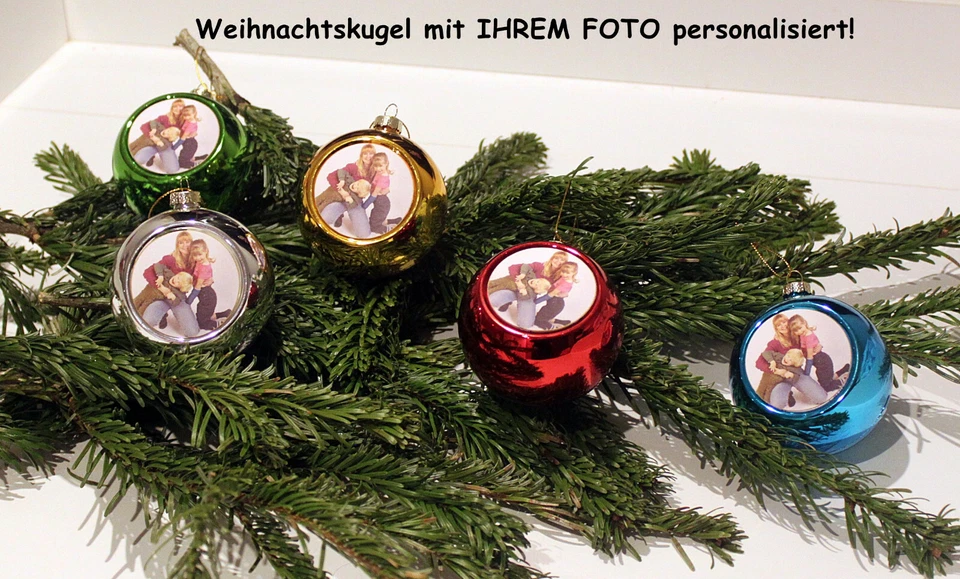 WEIHNACHTSKUGEL CHRISTBAUMKUGEL MIT IHREM FOTO BILD WEIHNACHTSGESCHENK - Bild 1 von 1