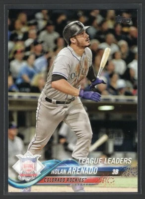 Nolan Arenado 2018 Topps #192 League Leaders - Colorado Rockies - Image 1 of 2