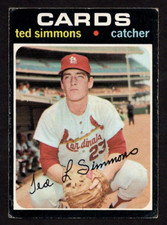 1971 Topps Baseball Card #117 Ted Simmons RC HOF St. Louis Cardinals VG-EX *c