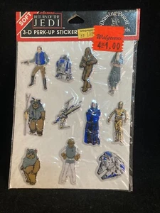 Vintage Return of the Jedi 1983 weiche 3-D Perk-Up Puffy Aufkleber versiegelt Star Wars - Bild 1 von 1