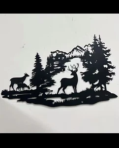 CIFBUY black paint wood Crafts Home Decoration Wrought Iron Wall Decoration Art - Picture 1 of 4