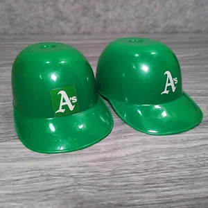 2 x Vintage 1970s Oakland Athletics / A's MLB Ice Cream Mini Helmet Dairy Queen - Picture 1 of 4
