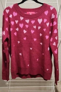 Lilly Pulitzer Elizabelle Sweater Mulberry Ombré Heart Jacquard Women's Medium - Picture 1 of 12