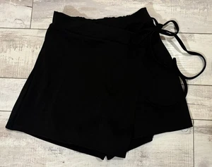 Skort avvolgente con cravatta laterale ed elastico in vita taglia XS - Nero - NUOVO B - Foto 1 di 8