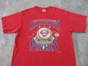 VTG Philadelphia Phillies Shirt Mens XL Red MLB Nutmeg 1993 Eastern Div Champs - Picture 1 of 14