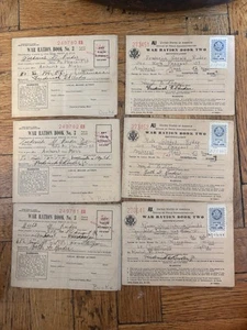 Lot of Six (6) WWII WAR RATION BOOK - Vintage Book 2 + Book 3 w/Coupons - 1943 - Picture 1 of 7