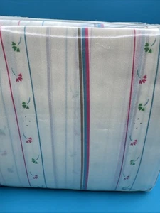 Vintage 70er 80er komplettes Doppelbett Laken Set mit 2 Kissenbezügen Streifen Kleeblatt Herzen - Bild 1 von 6