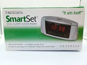 Emerson Research Smart Set Dual Auto Setting Alarm Clock # CKS 5055S Self-Set - Picture 1 of 7