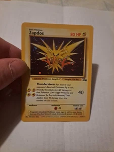 Zapdos Pokémon Card 80 HP Thunderstorm Holo Rare 1999 1st Edition - Picture 1 of 11