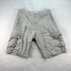 Hermès Linen Cargo Shorts Mens Size 32 Gray Utility Style Multi-Pocket Designer - Picture 1 of 14