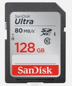 SanDisk 128GB Ultra 80MB/s SDXC Memory Card (Class 10) SanDisk Authorized Dealer - Picture 1 of 2