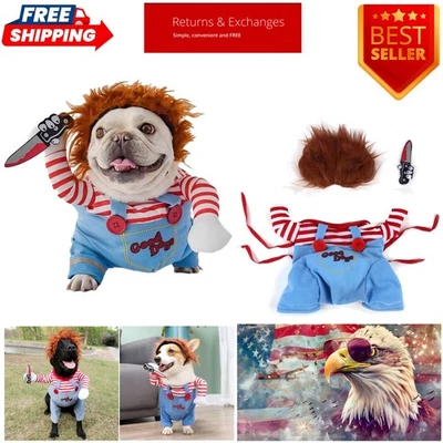 Pet Deadly Dog Costume, Cute Dog Cosplay Halloween Christmas Funny Pet Clothe... - Image 1 of 4