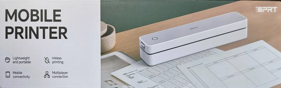 iDPRT MT610 300dpi A4 Portable Wireless Thermal Printer Bluetooth iOS Android PC - Image 1 of 4