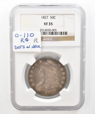 1827 Capped Bust Half Dollar VF35 NGC Beautiful Tone *5190 - Image 1 of 3