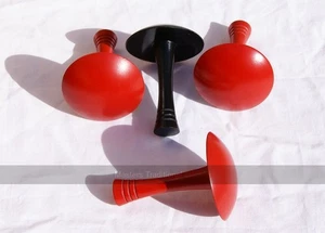Set Bar Billiards wooden mushrooms (3 red, 1 black, flat underside) (UK) - Picture 1 of 1