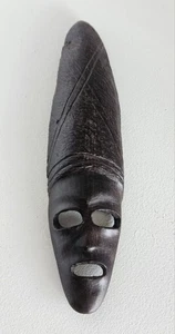Scultura maschera legno ebano artigianale piccola arte tribale africana decorazione vintage CE! - Foto 1 di 3