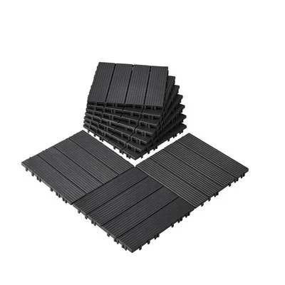 VEVOR Interlocking Deck Tiles 10 Pack 12"x12" Plastic for Porch Dark Grey - Image 1 of 4
