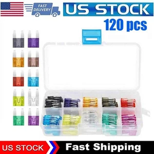 120 Pcs Fuses Automotive Kit - Blade Auto Fuse Assortment Standard and Mini... - Picture 1 of 14