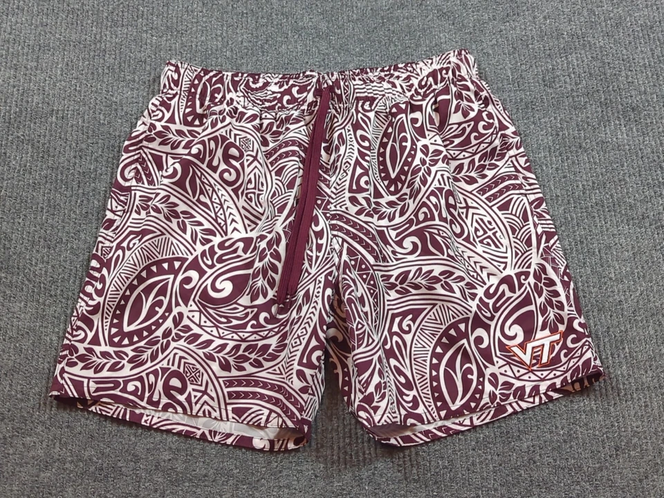 Bañador Virginia Tech Hombres XL Tropical Forrado Hokies Cordón Pantalones Cortos Playa Foto 1 de 4