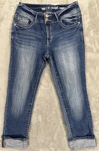 Wallflower Capri Jeans Juniors 7 Blue Luscious Curvy Fit Skinny Stretch Cuffed - Picture 1 of 23