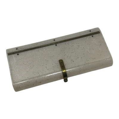 Bolso sin asas blanco Lucite dorado brillo bolso de mano con bisagras MCM Pinup Foto 1 de 4