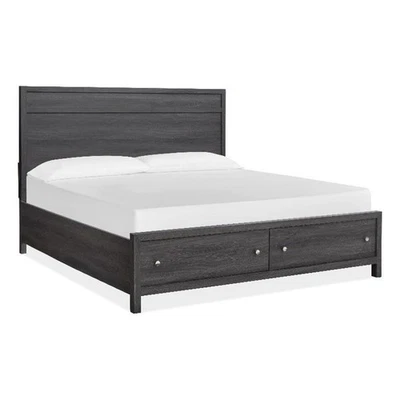 Magnussen Home Merrifield Raisin Black King Panel Storage Bed - Image 1 of 4