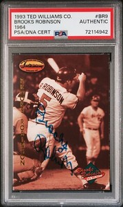 1993 Ted Williams #BR9 Brooks Robinson PSA Authentic Autograph Slab Orioles HOF