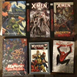 x-men Vs Vampires, Spider-Man, Wolverine, Harley Quinn graphic novel lot - Picture 1 of 2