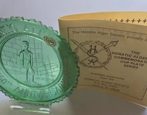 Horatio Alger Rags to Riches Novel Character The Newsboy VTG Pairpoint Cup Plate - Picture 1 of 5