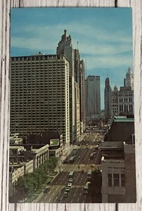 Chicago Illinois IL North Michigan Avenue Straßenansicht Blick nach Süden Postkarte - Bild 1 von 2