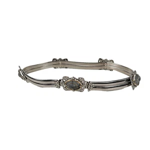 Vintage Schreiner New York Silver-Tone Filigree Belt with Intaglio Medallions - Picture 1 of 6
