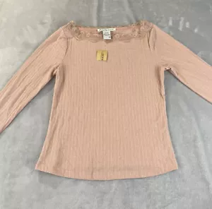 American Rag Junior Spitzenbesatz Pointelle Strick Top Rosa Größe Medium - Bild 1 von 4