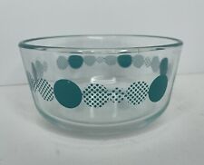 Pyrex Geometric Atomic Dots Clear And Turquoise Glass Mixing Bowl 7201 1 Quart
