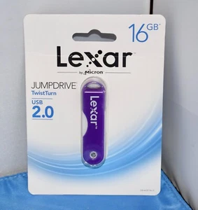 Lexar by Micron 16GB USB 2.0 TwistTurn Jump Drive Purple NEW ~ E2B - Picture 1 of 3