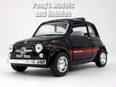 Modelo clásico Fiat 500 escala 1/24 Diecast de Kinsmart - NEGRO Foto 1 de 4