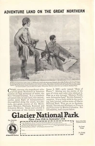 Vintage print advertisement 1926 Lewis & Clark Glacier Park Great Northern rail - Picture 1 of 2