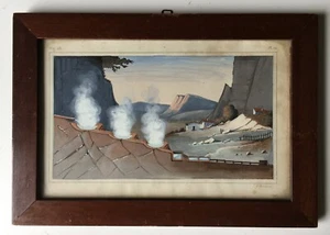 Heisse Thermalquellen Schweiz Alpen E. Wormser 19. Jh. Stahlstich Koloriert - Bild 1 von 11