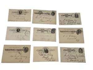 Lot of 9 Vintage 1800s Handwritten United States Postal Cards – Antique Ephemera - Picture 1 of 6