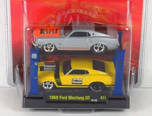 M2 Machines Auto-Lift 2 Pack R11 1969 Ford 69 Mustang GT 13-08 Ground Pounders - Picture 1 of 7