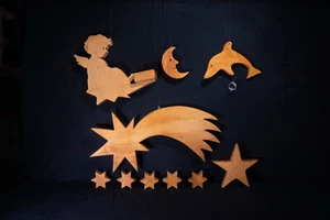 10 verschiedene Handgemachte Holzaufhänger Sortiment, Engel als Teelichthalter - Bild 1 von 4