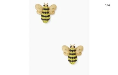 $48 Kate Spade PICNIC PERFECTOS 14-K Chapados en Oro Pavé Abeja A4 Foto 1 de 4