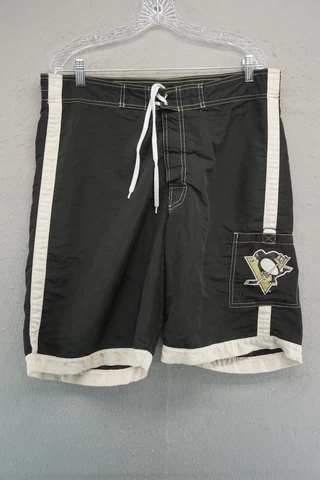 Pittsburgh Penguins Swim Trunks Mens Large NHL Board Shorts Lined Cover
