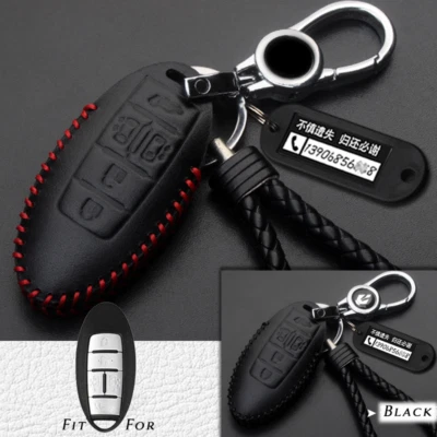 Genuine Leather Car Remote Key Fob Case Cover Holder For Nissan Quest 2011-2015 - Image 1 of 4