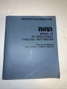 Bird Electronic Corp. Thruline Watomierz Model 43 Instrukcja. Oryginalny - Zdjęcie 1 z 14