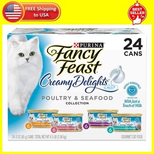 Purina Fancy Feast Creamy Delight Wet Cat Food Variety Pack, 3 oz Cans (24 Pack) - Picture 1 of 12