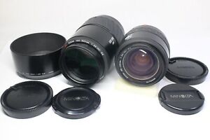 Lot of 2 Minolta AF ZOOM 100-300mm F/4.5-5.6 & 35-105mm F3.5-4.5 Lens From Japan