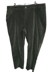Soft Surroundings Woman 2X Green Velvet 5 Pocket Stretchy Pullon Button Close - Picture 1 of 9
