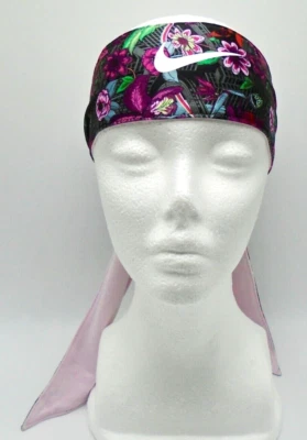 Corbata para la cabeza Dri-Fit estampada Nike 2.0 reversible negra/rosa espuma/blanca unisex Foto 1 de 4