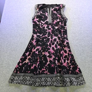 Vestido para mujer Roz & Ali Petite 8 negro rosa sin mangas ajustado y acampanado forrado - Imagen 1 de 9